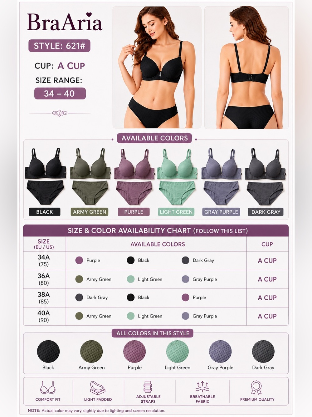 Women's Gray Striped Bikini Set - Padded Top & High-Waist Bottom